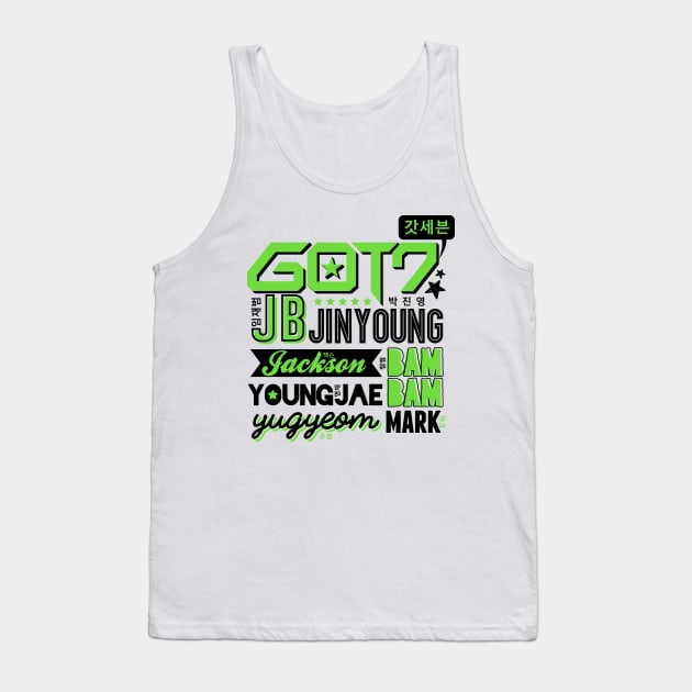 GOT7 Font Collage 2 Tank Top by skeletonvenus